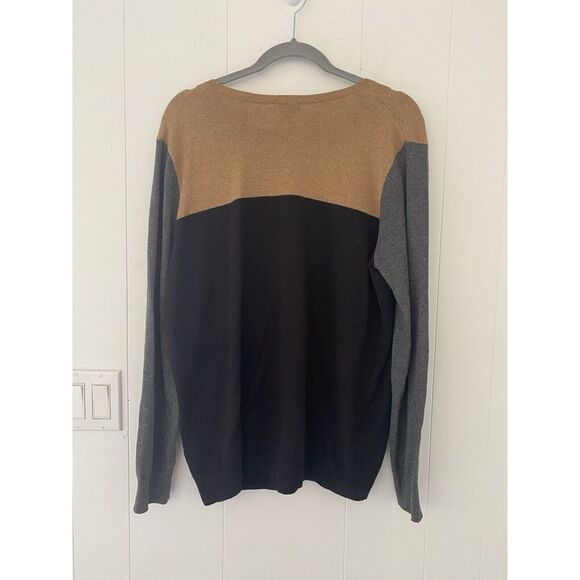 Old Navy Women's Black Natural And Gray Color Block Sweater Large - Picture 3 of 5